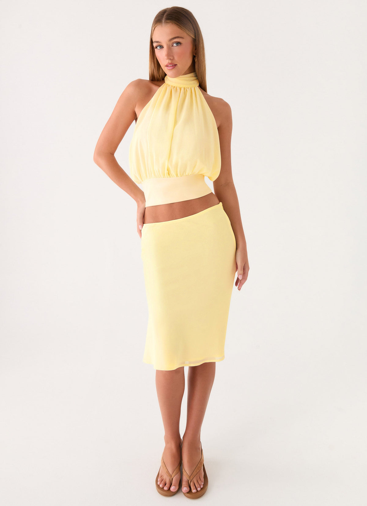 Fayloria Midi Skirt - Lemon