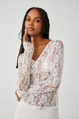 Day Lace Long Sleeve Shirt White