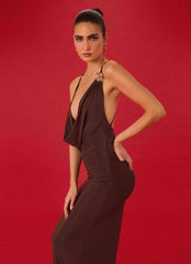 Game Player Maxi Dress - Chocolate