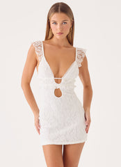 Giulia Lace Mini Dress - White