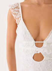 Giulia Lace Mini Dress - White