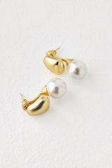 Golden Muse Earrings - Gold/Pearl