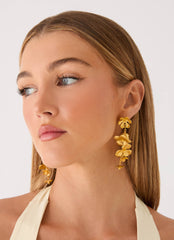 Golden Petal Earrings - Gold
