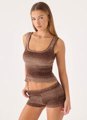 Helia Knit Top - Chocolate Ombre