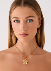 Hibiscus Gold Necklace - Gold