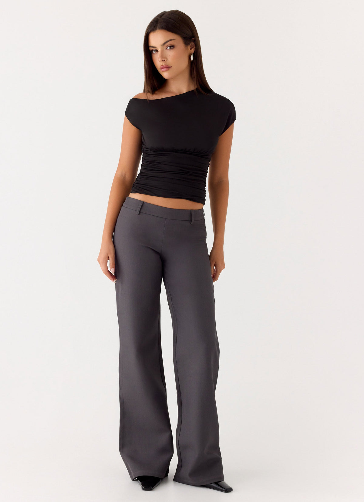 Hot As Ice Low Rise Pants - Grey