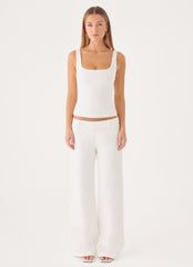 Hot As Ice Low Rise Pants - White