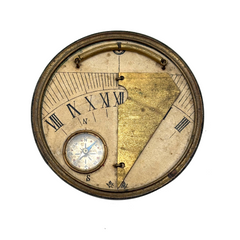 19th Century Chinese (Hong Kong) Pocket Sundial with Compass in Original Lidded Case