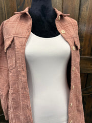 Mauve Woven Shacket
