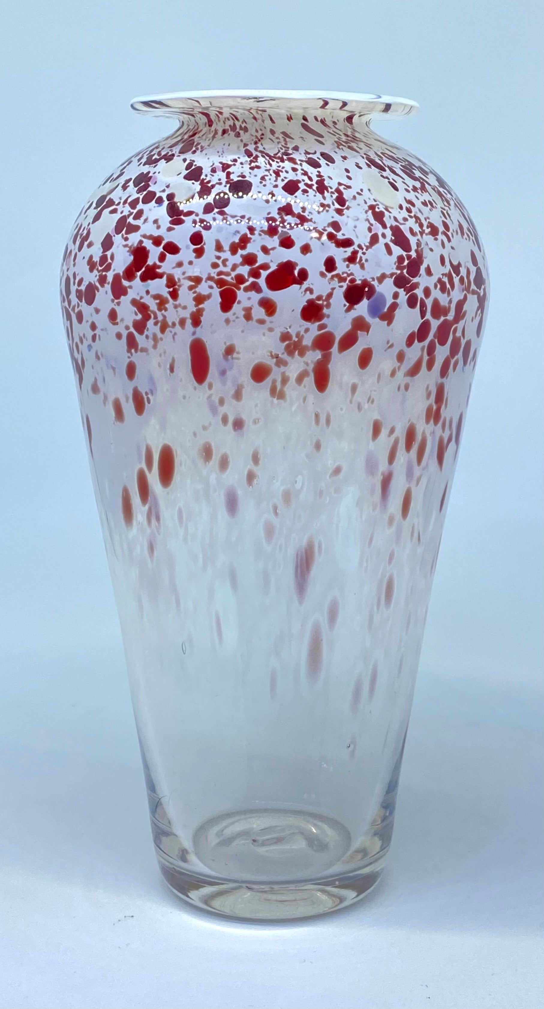 Michael Hook Studio Art glass vase /signed - - Red Speckled