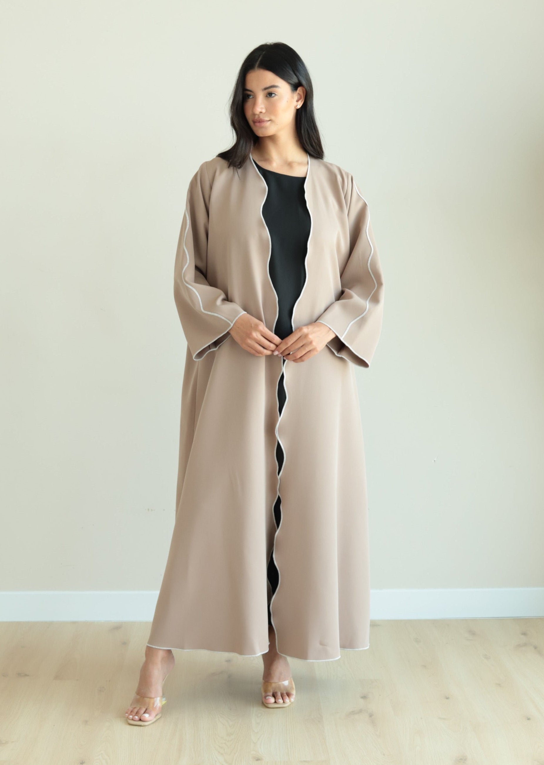 Basic Pico Waves (Beige Abaya ) - BasicAbaya