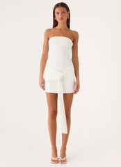 Jiliana Strapless Mini Dress - White