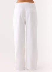 Josephina Linen Pant - White