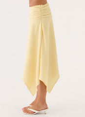 Jude Midi Skirt - Yellow Cream