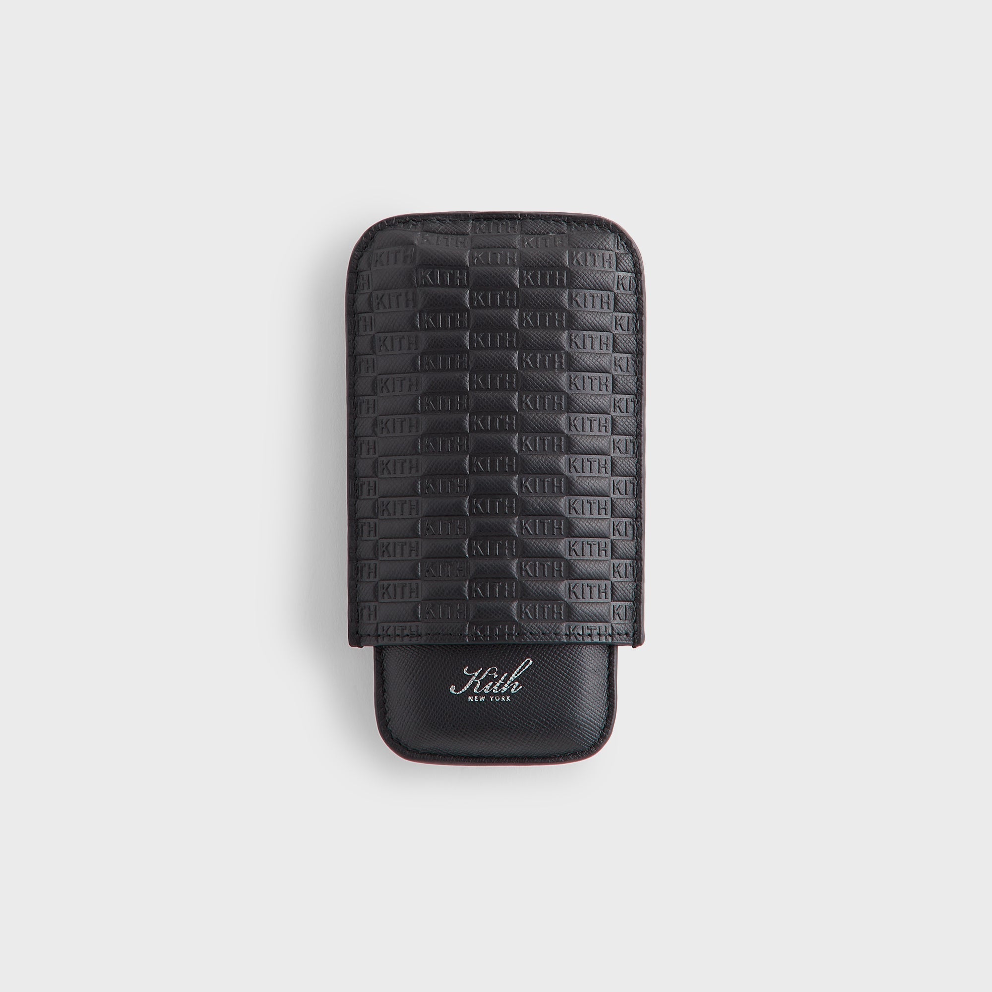 Kith Monogram Saffiano Leather Cigar Case - Black