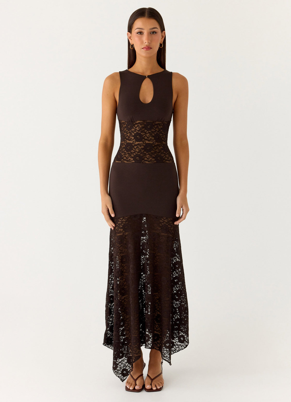Koka Lace Maxi Dress - Cool Chocolate