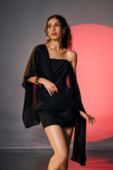 Elowen Black Lace Corset Scarf Top