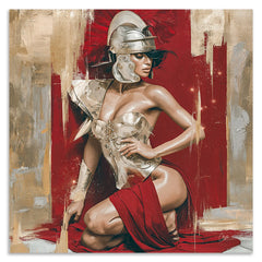 Goldene Gladiatorin Leinwand Bild