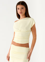 Liana Asymmetrical Top - Yellow
