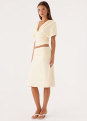 Lorelei Midi Skirt - Soft Butter Yellow