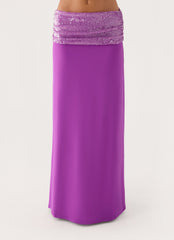 Marista Sequin Maxi Skirt - Purple