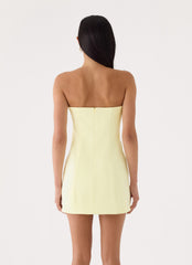 Marta Strapless Mini Dress - Yellow