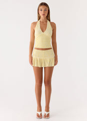 Mimi Beaded Mini Skort - Yellow