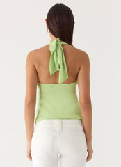 Never Stop Me Embellished Top - Lime