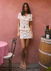 Nyxie Crochet Mini Skirt - White