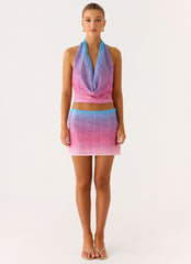One More Time Sequin Knit Top - Disco Ombre