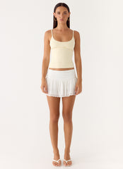 Overdue Low Rise Mini Skort - White