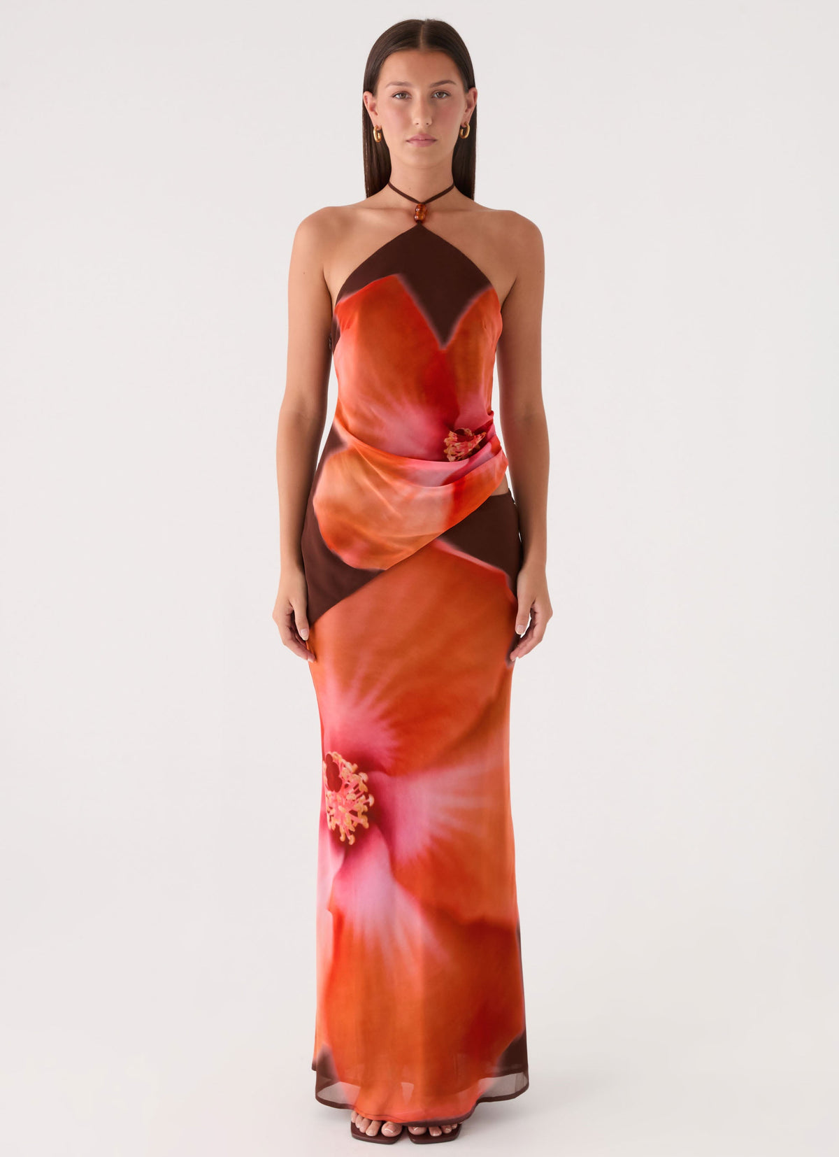 Plot Twist Maxi Skirt - Chocolate Blossom