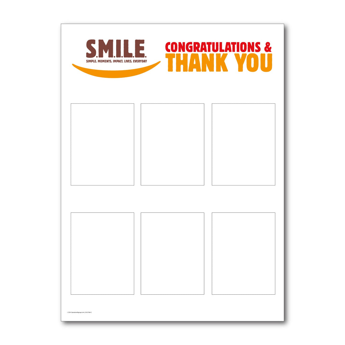 Large S.M.I.L.E. Crew Appreciation Poster - 30 In. x 40 In.