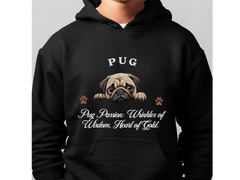 Pug Dog Hoodie – "Pug Passion: Wrinkles of Wisdom, Heart of Gold" | Unisex Cozy Hoodie for Charming Companions