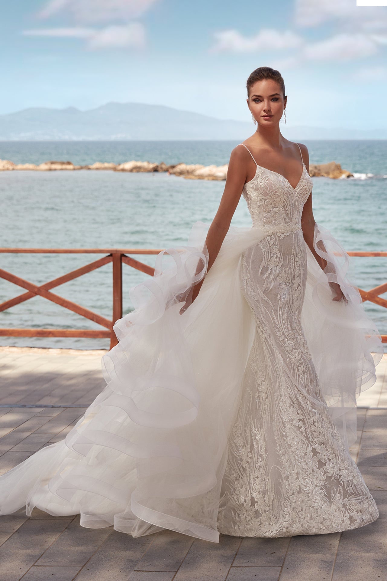 Mermaid Wedding Dress with Overskirt