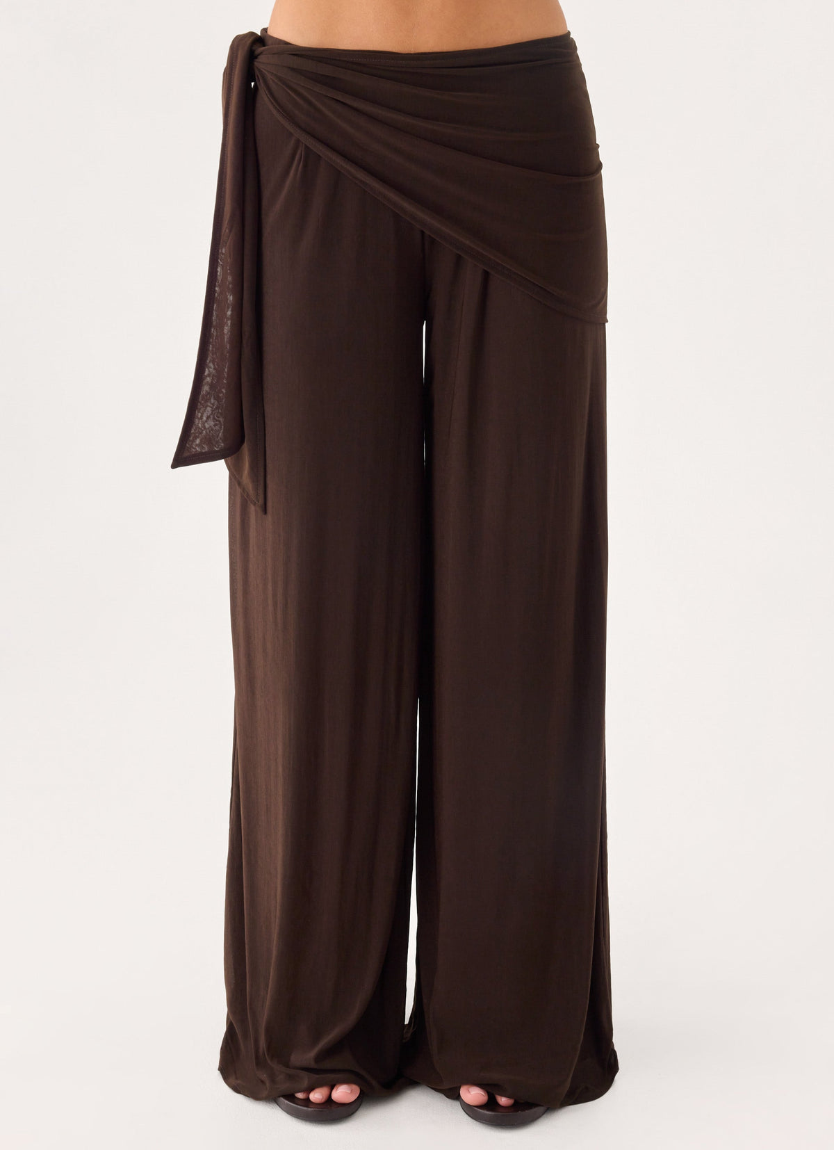 Riyan Waist Scarf Pant - Chocolate