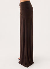 Riyan Waist Scarf Pant - Chocolate