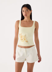 Rosamel Beaded Tank Top - Yellow