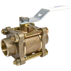(Nibco Part#: NJ93H2B) S-595-Y-66-LF - Ball Valve - Lead-Free*, Three-Piece, Full Port, Stainless Steel Trim - Flow Control Products