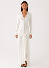Sabetha Knit Maxi Dress - White