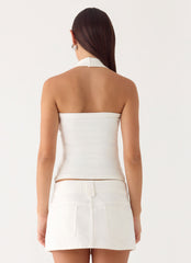 Sean Low Rise Denim Mini Skirt - White