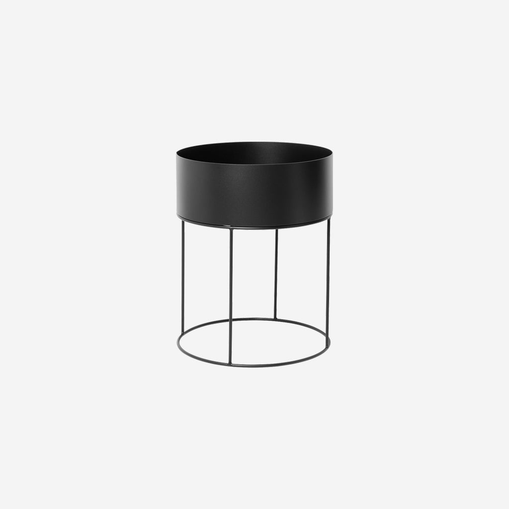 Ferm Living Plant Box Round Black Plant Stand Ferm Living    - [store_name]