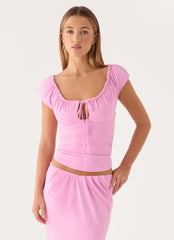 Small Moments Cap Sleeve Top - Pink