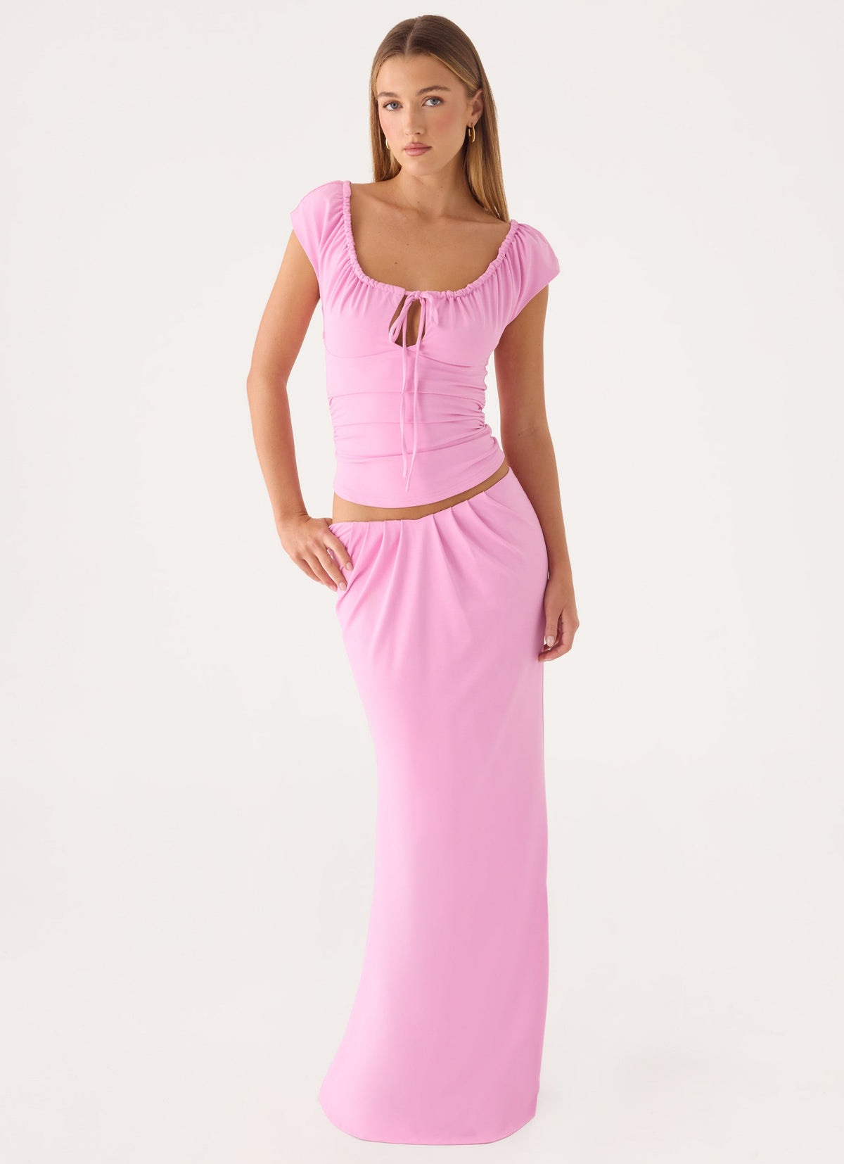 Small Moments Pleated Maxi Skirt - Pink
