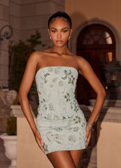 Solaire Strapless Corset Top - Pistachio