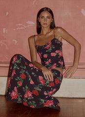 Star Girl Chiffon Maxi Skirt - Midnight Bloom