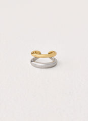 Sweet Contrast Ring - Gold/Silver Metal