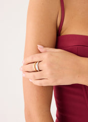 Sweet Contrast Ring - Gold/Silver Metal