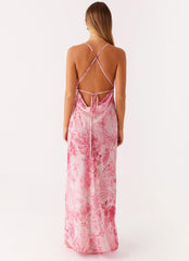 Tara Maxi Dress - Pink Print