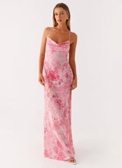 Tara Maxi Dress - Pink Print